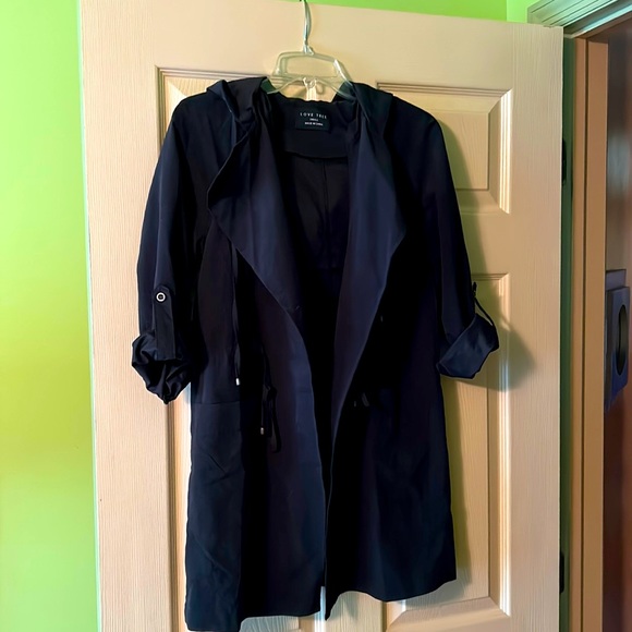 Love Tree hooded jacket nylon in BLACK size small S - Picture 1 of 6